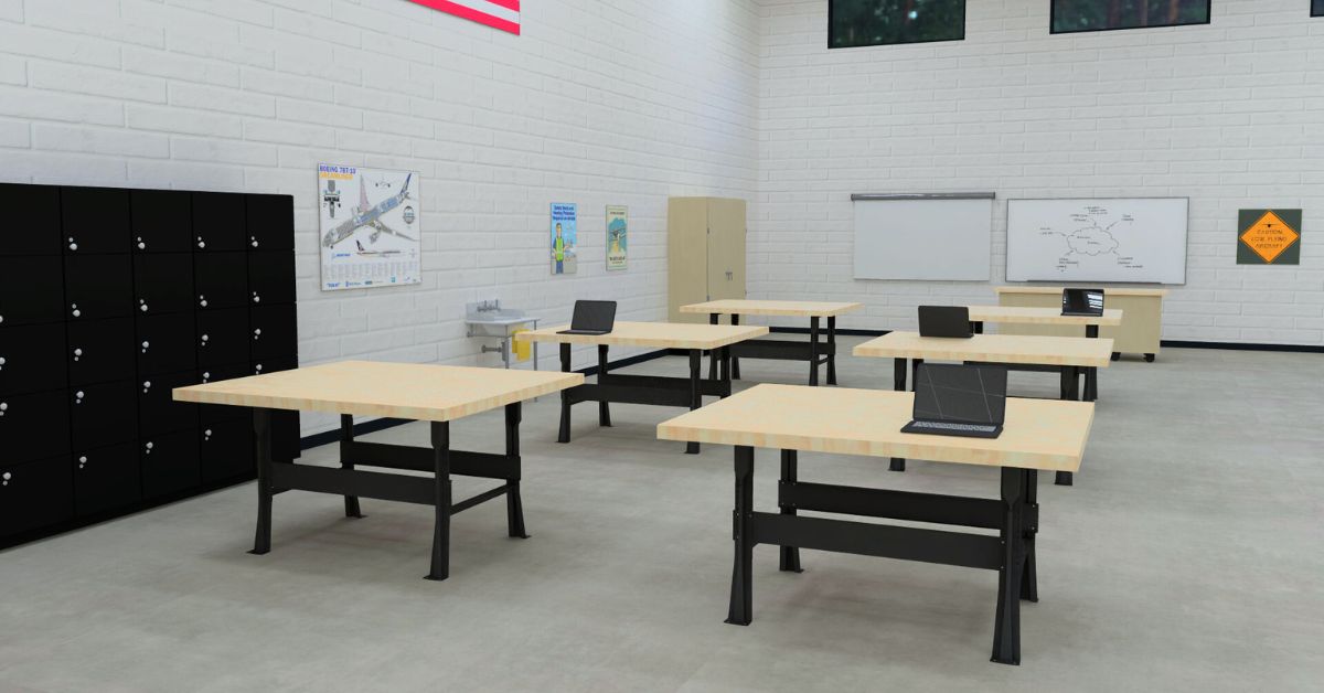 middle school cte aeronautics room rendering