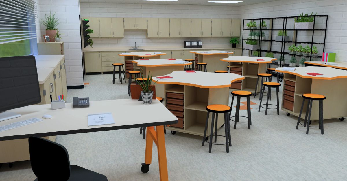 middle school cte horticulture class room rendering